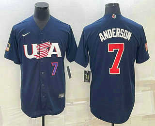 Mens USA Baseball #7 Tim Anderson Number 2023 Navy World Baseball Classic Stitched Jersey->2023 world baseball classic->MLB Jersey